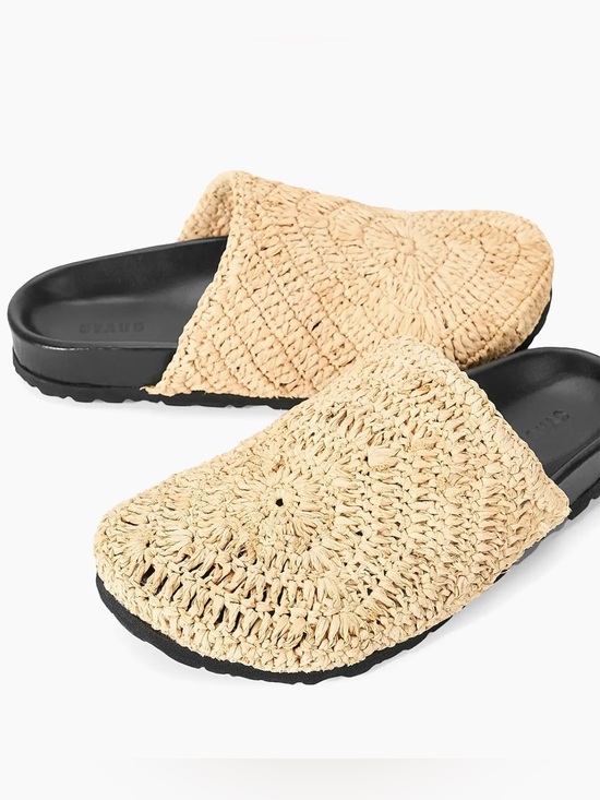 STAUD Shoes - STAUD Dia Raffia Mules Natural Size 6 (EU 36)